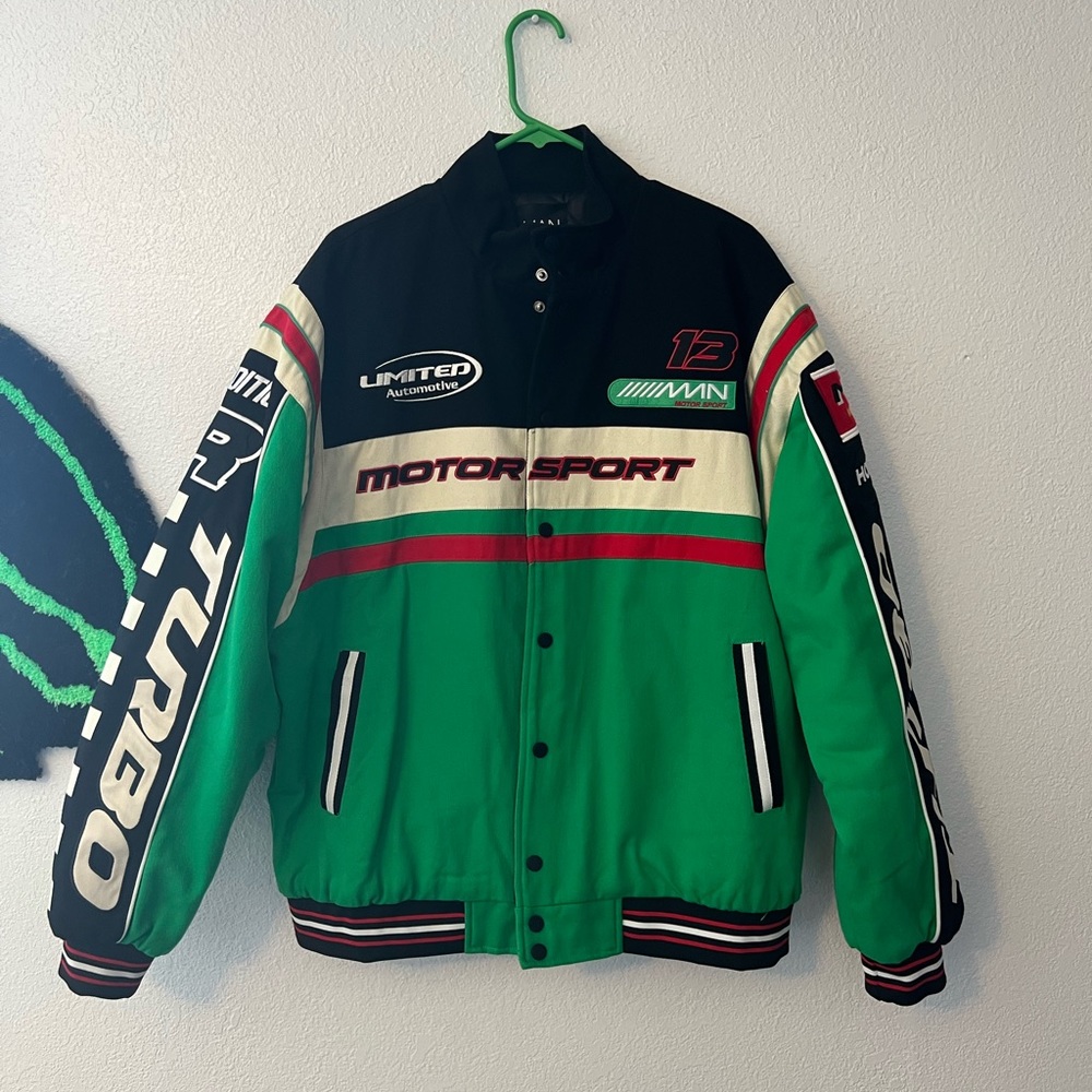 Men’s BoohooMAN Oversized Limited Automotive Moto Jacket Size Medium